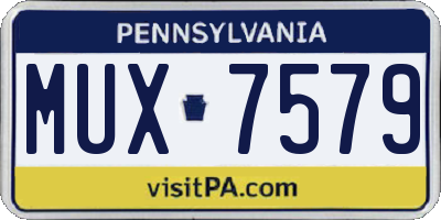 PA license plate MUX7579
