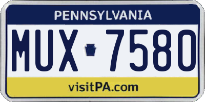PA license plate MUX7580