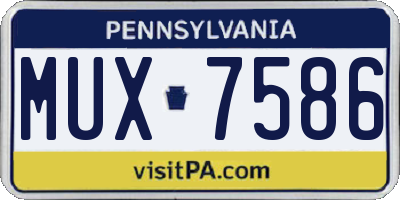 PA license plate MUX7586