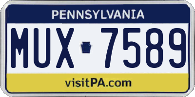 PA license plate MUX7589