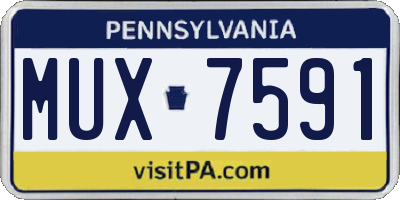 PA license plate MUX7591