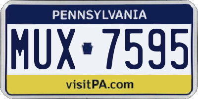 PA license plate MUX7595
