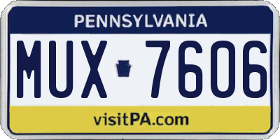PA license plate MUX7606