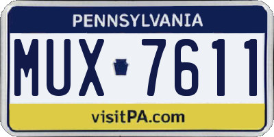 PA license plate MUX7611