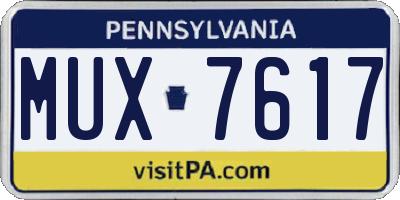 PA license plate MUX7617
