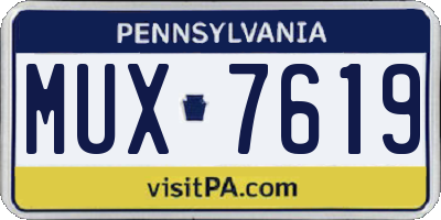 PA license plate MUX7619