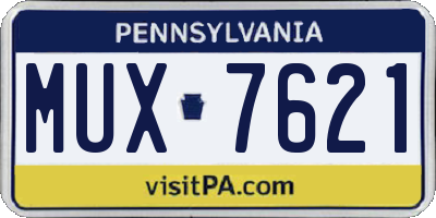 PA license plate MUX7621
