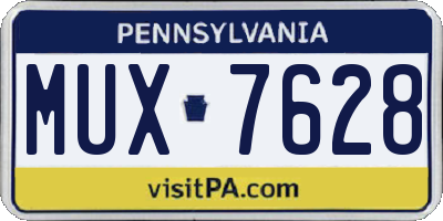PA license plate MUX7628