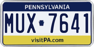 PA license plate MUX7641