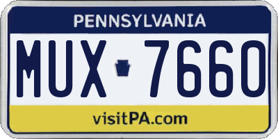 PA license plate MUX7660
