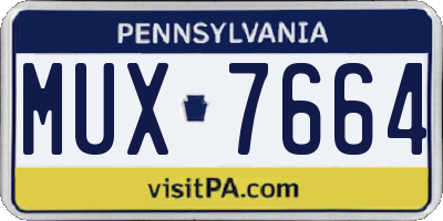 PA license plate MUX7664