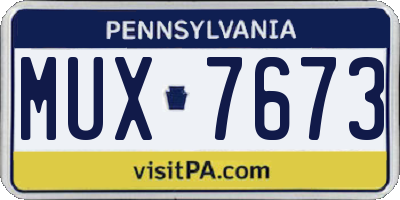 PA license plate MUX7673