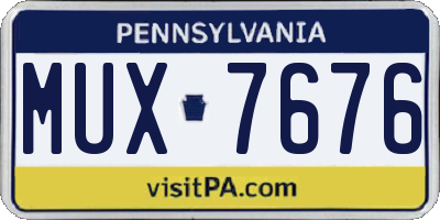 PA license plate MUX7676