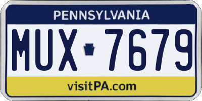 PA license plate MUX7679