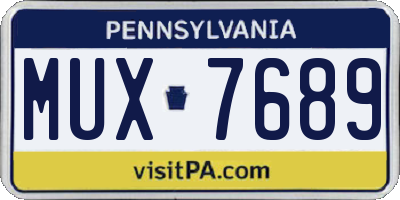 PA license plate MUX7689