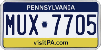 PA license plate MUX7705