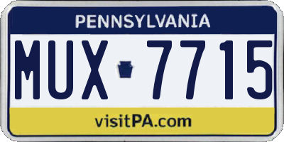 PA license plate MUX7715