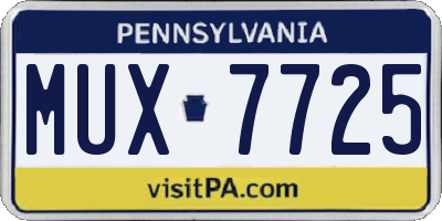 PA license plate MUX7725