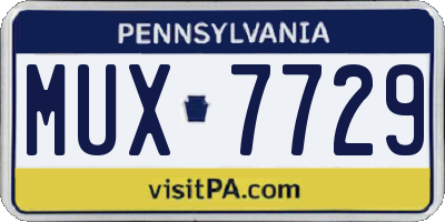PA license plate MUX7729
