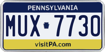PA license plate MUX7730