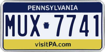 PA license plate MUX7741
