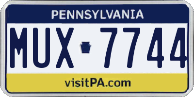 PA license plate MUX7744