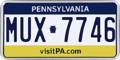 PA license plate MUX7746