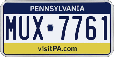 PA license plate MUX7761