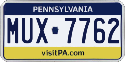 PA license plate MUX7762