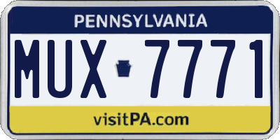 PA license plate MUX7771