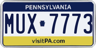 PA license plate MUX7773