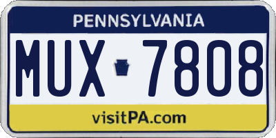 PA license plate MUX7808
