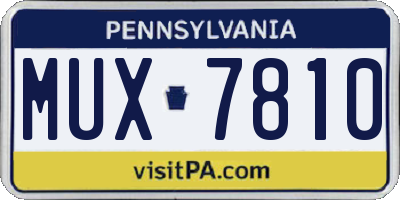 PA license plate MUX7810
