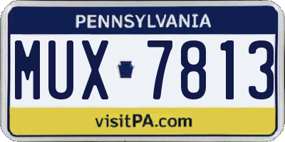 PA license plate MUX7813