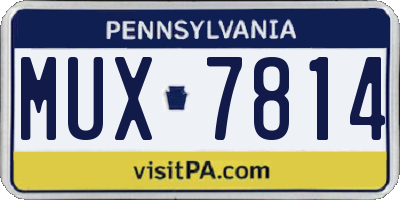 PA license plate MUX7814
