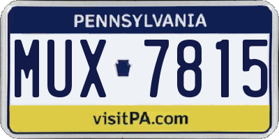 PA license plate MUX7815