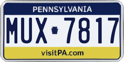 PA license plate MUX7817