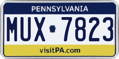 PA license plate MUX7823