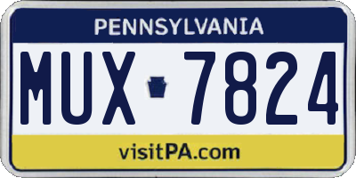 PA license plate MUX7824