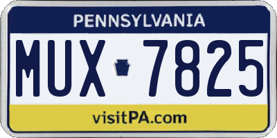 PA license plate MUX7825