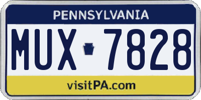 PA license plate MUX7828