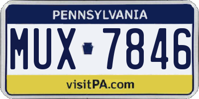 PA license plate MUX7846