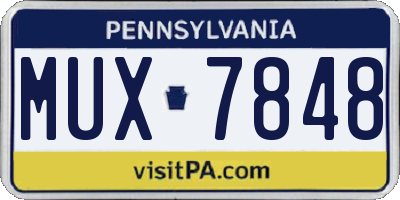 PA license plate MUX7848