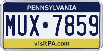PA license plate MUX7859
