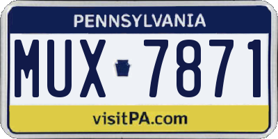 PA license plate MUX7871