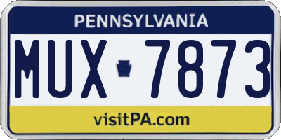 PA license plate MUX7873