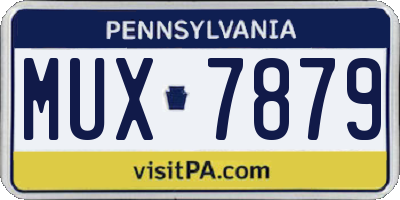PA license plate MUX7879