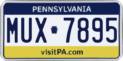PA license plate MUX7895
