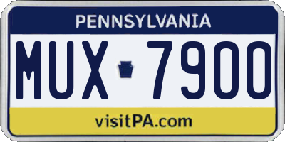 PA license plate MUX7900