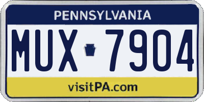 PA license plate MUX7904